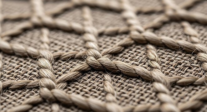 Close up of woven rattan texture pattern.