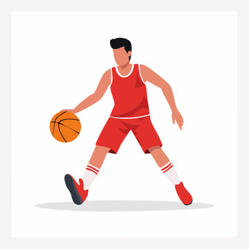 Basketball Player Dribbling Ball