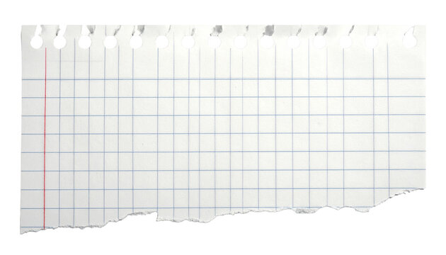 Liniertes Blatt Papier, freigestellt