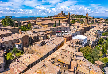 Naklejka premium View of Montalcino, in the province of Siena,Tuscany, Italy