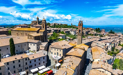 Naklejka premium View of Montalcino, in the province of Siena,Tuscany, Italy