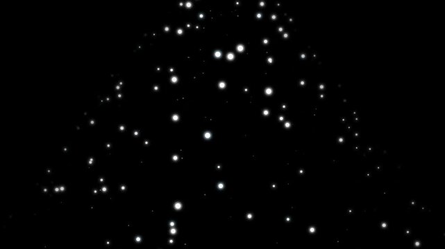 Sparkling pine tree particles abstract holiday motion background