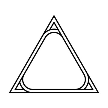 Abstract equilateral triangle layers with rounded geometric symmetry design