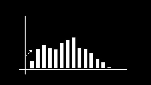 Business growth concept in allusive graph chart showing marketing sales profit increasing to future target . Excellent financial status of corporate business rise up 4K video.