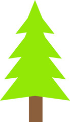 Fototapeta premium Minimalist green pine tree illustration with flat design style isolated on a clean white background simple graphic