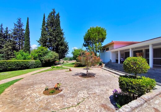 Exterior view of the Archaeological Museum of Nemea, one of Greece&rsquo;s most rewarding smaller museums. Situated within the sanctuary of ancient Nemea in the northeastern Peloponnese.