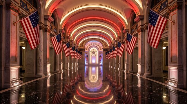 Interior of grand government building.