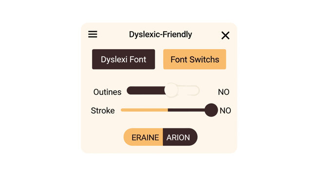 Dyslexia-Friendly User Interface Settings Panel for Web Accessibility and Inclusive Digital Design