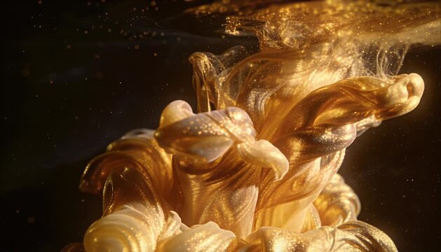 Liquid Gold abstract liquid gold swirl texture fluid art motion shimmer luxury wave design creative background glowing elegant dynamic pattern modern underwater energy fantasy golden ink cloud splash