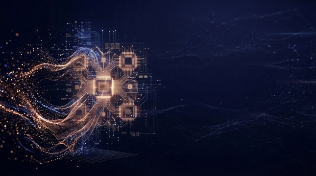 Glowing artificial intelligence network representing digital infrastructure and GovTech innovation
