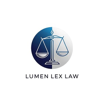 Lumen Lex Law professional legal firm logo design with scales of justice.