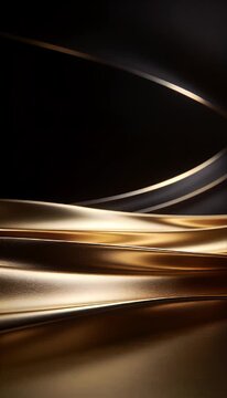 Liquid Gold abstract liquid gold wave metallic curve luxury background fluid surface with golden light black backdrop elegant line modern art smooth texture premium design dynamic shimmer flowing