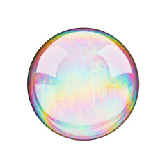 Fototapeta premium Iridescent soap bubble with rainbow reflections