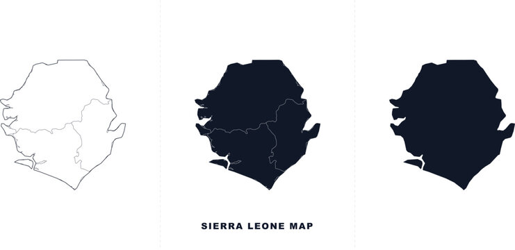 Sierra leone map with administrative divisions