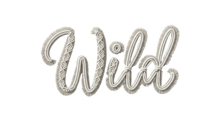 Naklejka premium Stylish 'Wild' Text in Embroidered Font