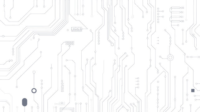circuit board pattern on white background electronic components wires connections technology hardware engineering vector graphic design technical diagram schematic electronics industry