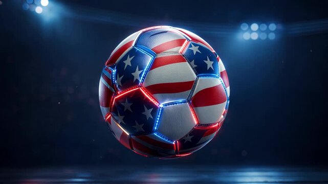Iconic Soccer Ball Adorned with the American Flag Symbolizing the Excitement of WORLD CUP 2026 in the USA