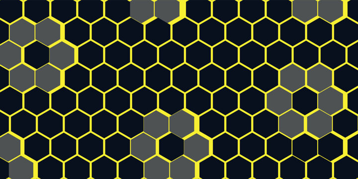 hexagon pattern. Seamless background. Abstract honeycomb background in yellow colors. Eps10