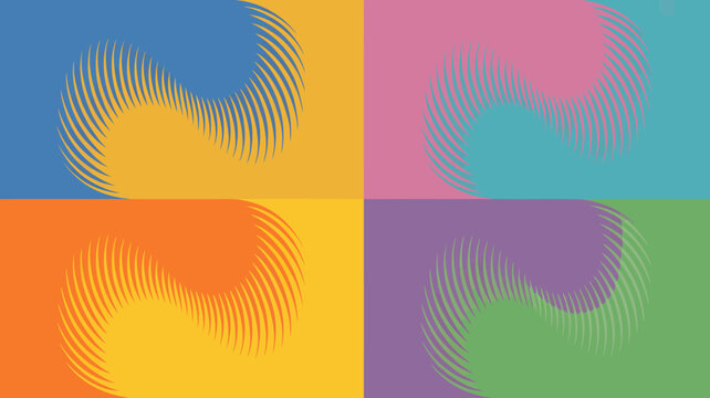 abstract spiral pattern on colorful grid geometric swirl vortex modern artistic design graphic visual element background composition quadrant segmented dynamic flow