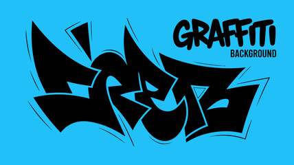graffiti art on blue background street urban tagging wall design pattern black colorful modern culture expression graphic stylish dynamic visual artistic © Peradox