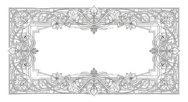 Vintage ornate floral border frame