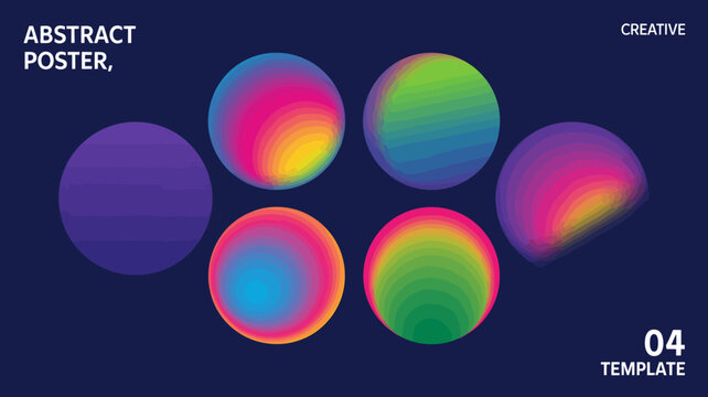 abstract poster template with colorful circles gradient sphere graphic design artwork creative background modern minimalist layout visual element pattern illustration vector