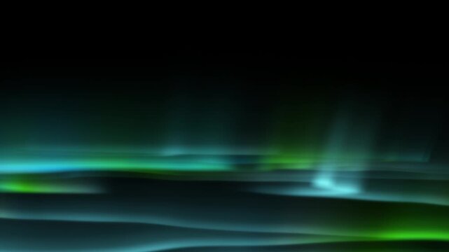Side view of mint green northern lights moving parallel in the sky.Mint green aurora moving in parallel across the sky from a side angle