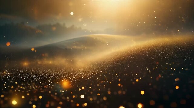 Soft glowing dust specks drifting randomized floating patterns subtle forward parallax cinematic ambience