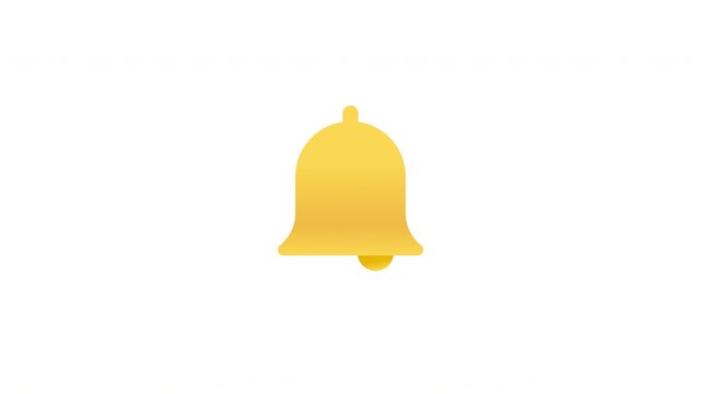 Modern Notification Bell Animation Clean Alert Symbol For User Interface Prores Alpha Channel 4K 60 fps