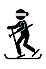 Obraz premium Skiing person enjoying winter sports on slopes with gear