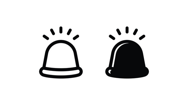 Bell icon illustration with light effect in black and white