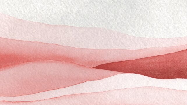 Soft watercolor waves in blush and deep rose tones