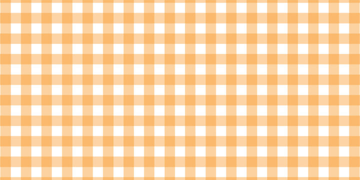 Halloween checkered tablecloth with orange plaid pattern background. Flat vector illustration isolated