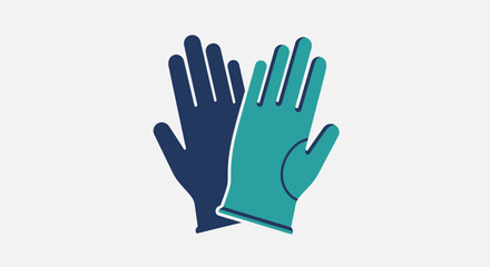 Obraz premium Illustration Of Two Medical Gloves with Colorful Shades Touching Each Other, Isolated