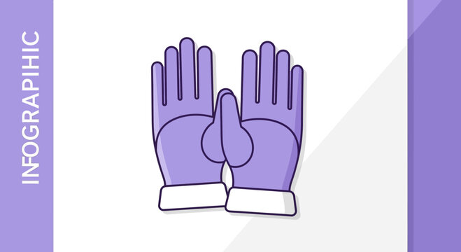 Illustration Of Purple Winter Gloves On White Background For Design And Advertisement