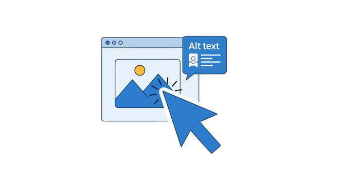 Web Accessibility Alt Text Illustration for Image SEO and Digital Inclusion