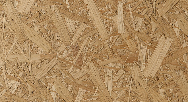 High Resolution Texture of Oriented Strand Board OSB Background with Compressed Natural Wood Chips and Shavings for Industrial Construction Projects