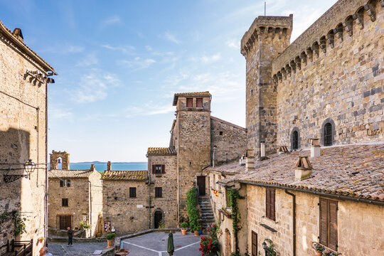 Bolsena, Viterbo, Italy - The Rocca Monaldeschi Castle in Bolsena, Medieval Town in Latium Region