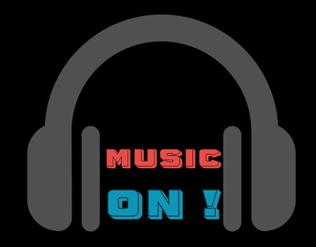 headphones on black background
