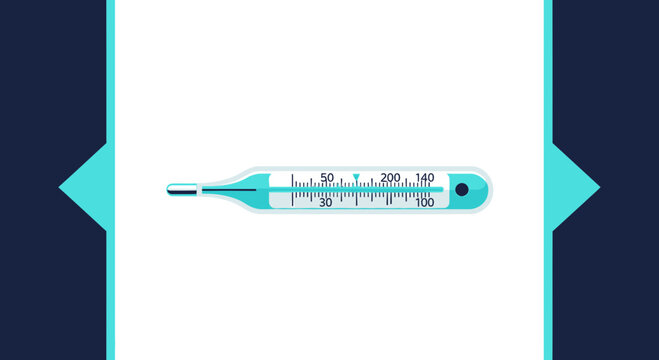Illustration Of A Thermometer Featuring Vector Blue Design Elements For Healthcare