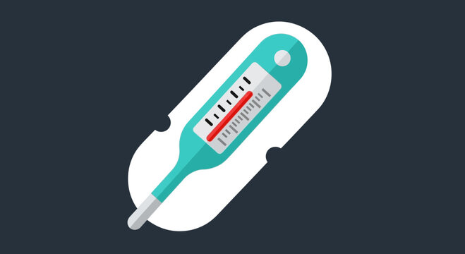 Illustration Of A Thermometer Indicating Fever On A Stylish And Dark Background
