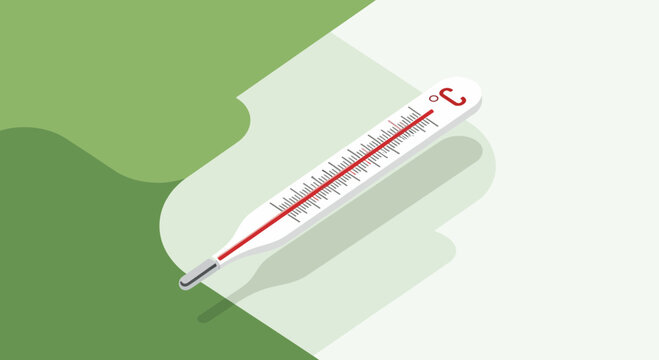 Illustration Of A Thermometer Measuring Temperature Against A Modern Background