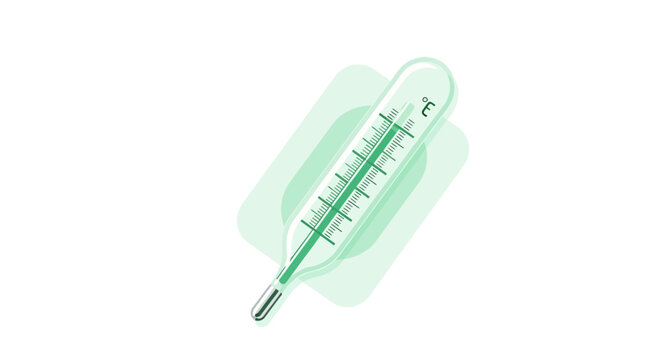 Illustration Of A Thermometer Measuring Temperature, Representing Health And Wellbeing