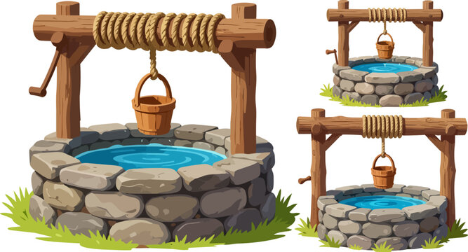 Well, old well, stone well, wooden well, water well, rustic well