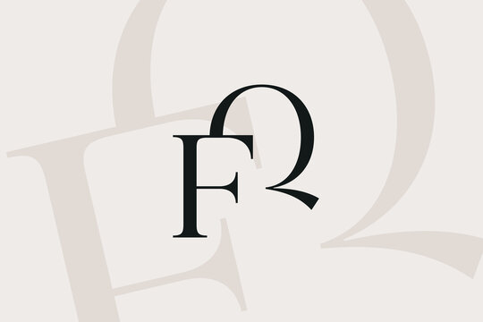 QF or FQ letter logo icon design. Classic style luxury initials monogram.