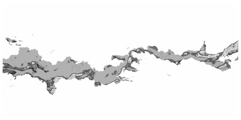 Fototapeta premium Vector illustration of a 3d silhouette map of Japan featuring the national flag with a grunge paint splash design and ink texture outline