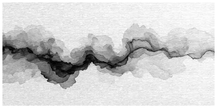 A textured black and white torn paper background featuring a grunge stone wall pattern with a cold frozen ice surface backdrop