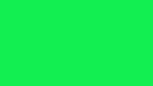 Hand Drawn White Chalk Hearts Horizontal Border Animation on Green Screen