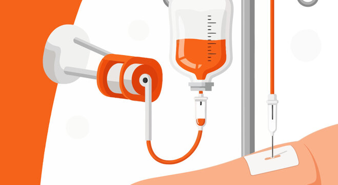 Intravenous Therapy Illustration Featuring Medical Supplies Infusion Procedure Process