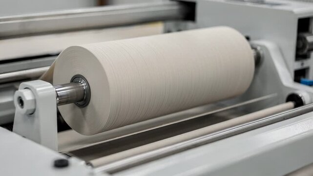 Medium shot of a lightweight composite bobbin in use highlighting its sleek modern construction ideal for efficient handling and transport